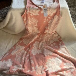 Agnes & Dora Peach Floral Midi Dress